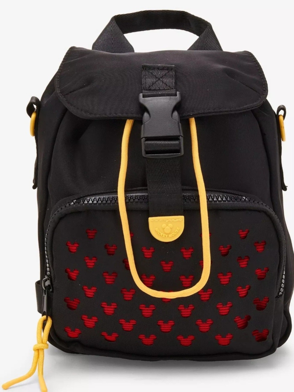 Loungefly Black Backpack with Red Mickey Accent and Yellow Trim